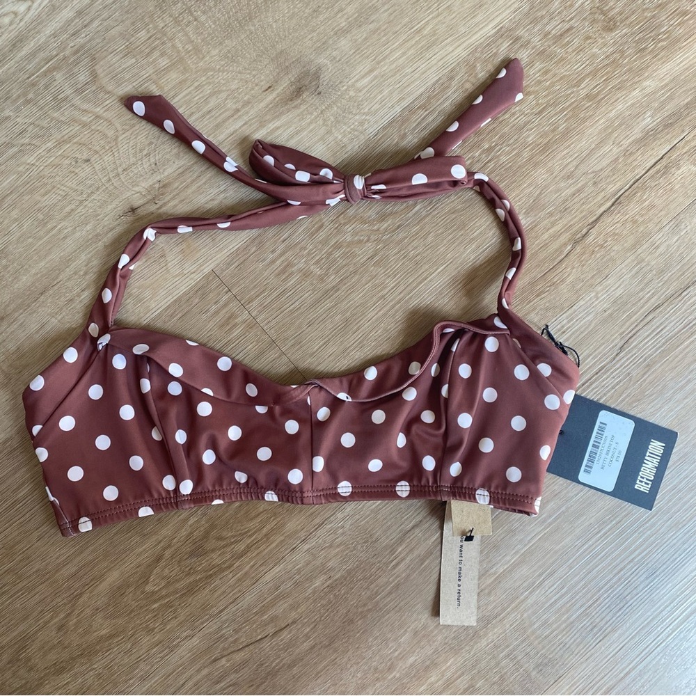 Reformation Betty Polka dot bikini top